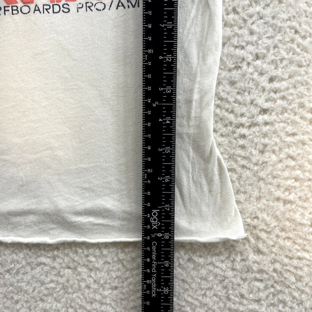 Y2K 2000s Vintage Hollister White Hawaii Surfer Graphic Off Shoulder Top XS S - Picture 7 of 9